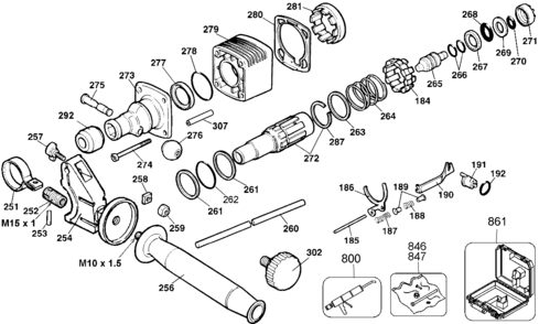 Default Diagram and Parts List for 5093K Type 100 Black and Decker Electric Drill